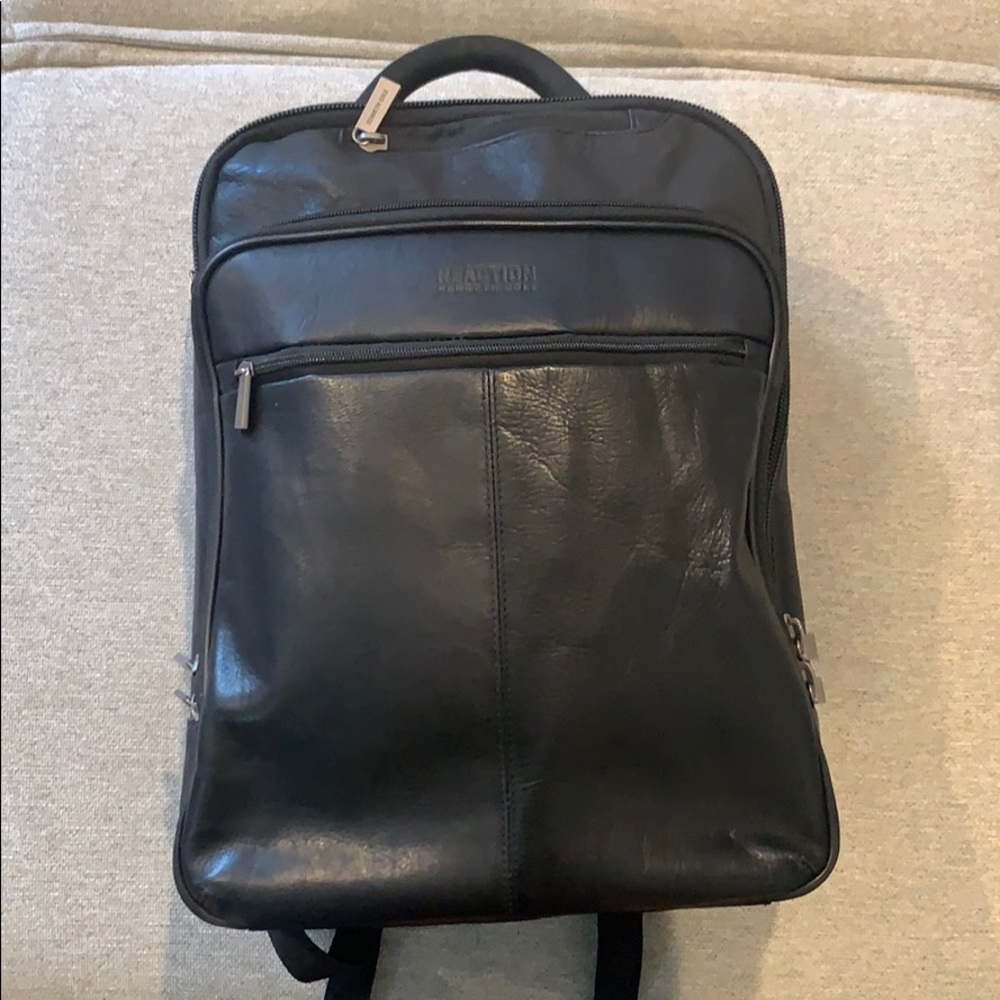 Kenneth Cole Black Leather Backpack
